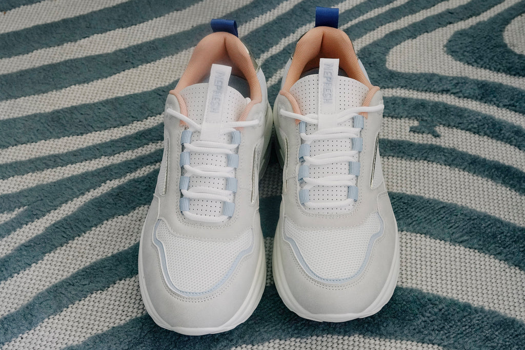 Nephesh White and Gray Sneakers
